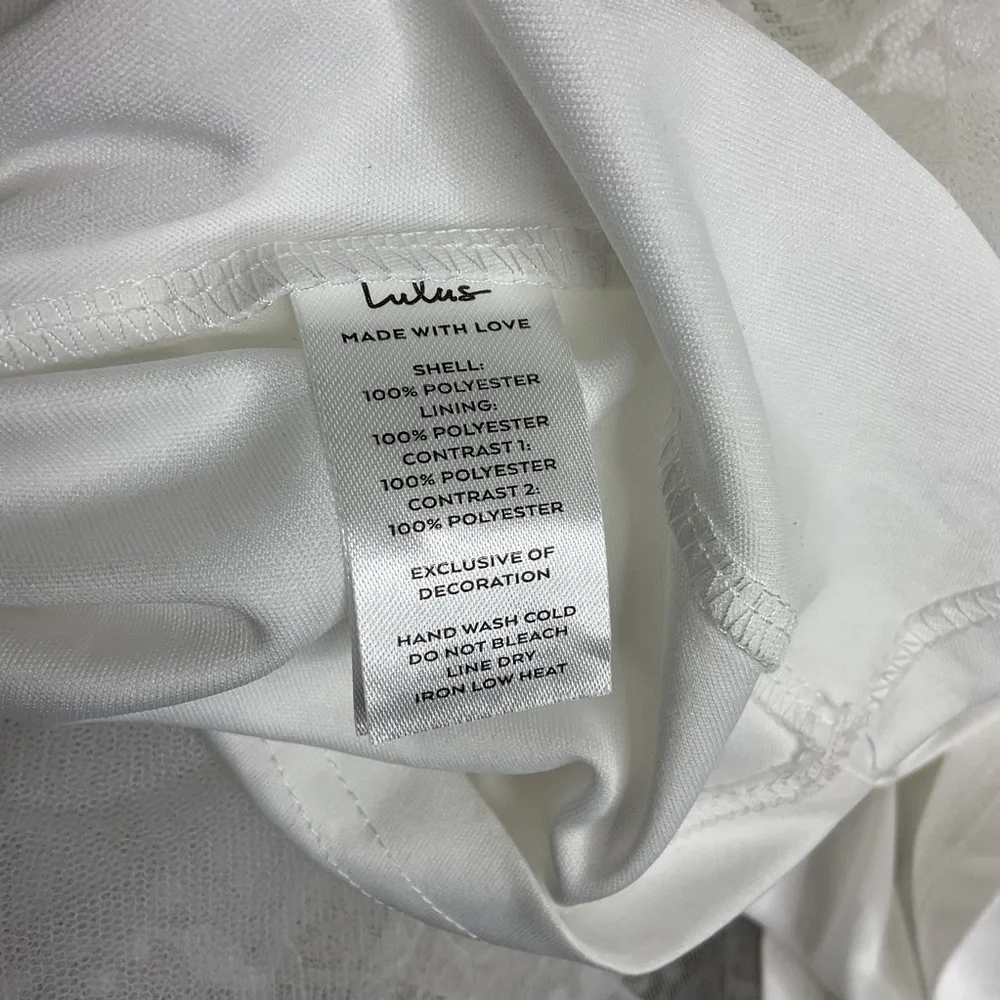 Lulus Sweetest Beloved White Mesh Embroidered Sleeveless Bride Maxi Dress NWT 1X - Picture 13 of 16